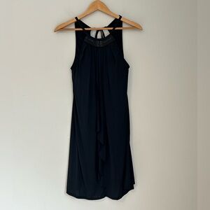 Carmen Marc Valvo Black High Neck Embellished Swim Cover-Up Dress XS